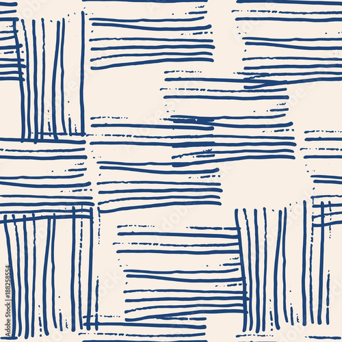 Indigo vector tie dye seamless pattern.