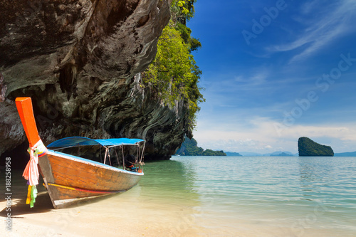 Long boat in the Phang Nga Bay, Thailand