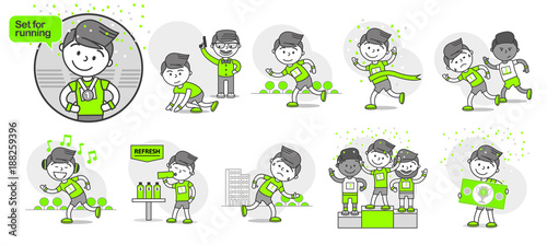 Vector Sports Set Running Stories_Set