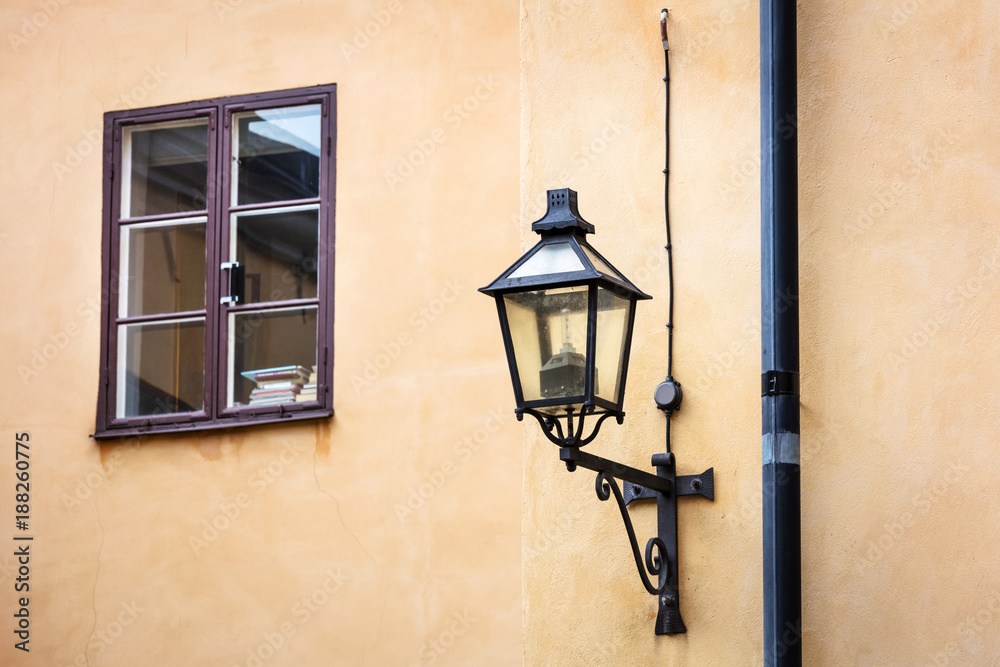 street lamp and a window