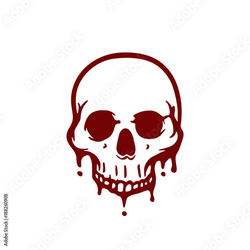 Red color cartoon skull vector illustration Stock Vector | Adobe Stock