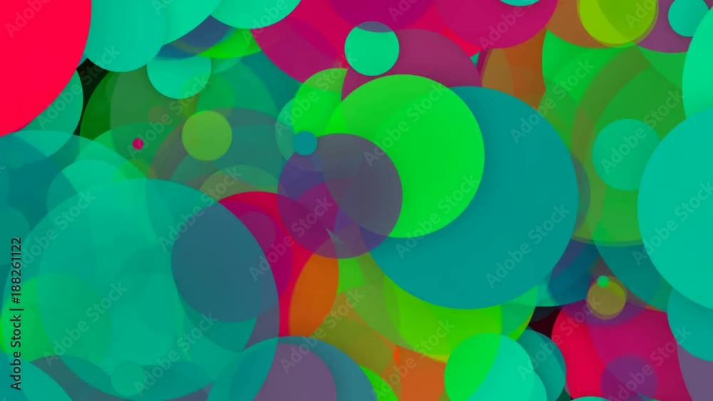 Abstract colorful circles background. 3d rendering animation backdrop. Seamless loop Abstract colorful circles background. 3d rendering animation backdrop. Seamless loop