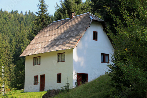 Old traditional house near forest , Bosnia and Herzegovina
