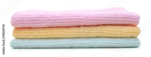 colorful towels isolated on white