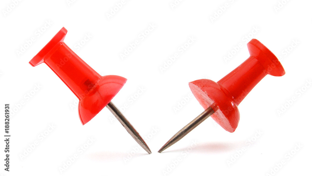 close up of a pushpin on white background with clipping path close up of a pushpin on white background with clipping path