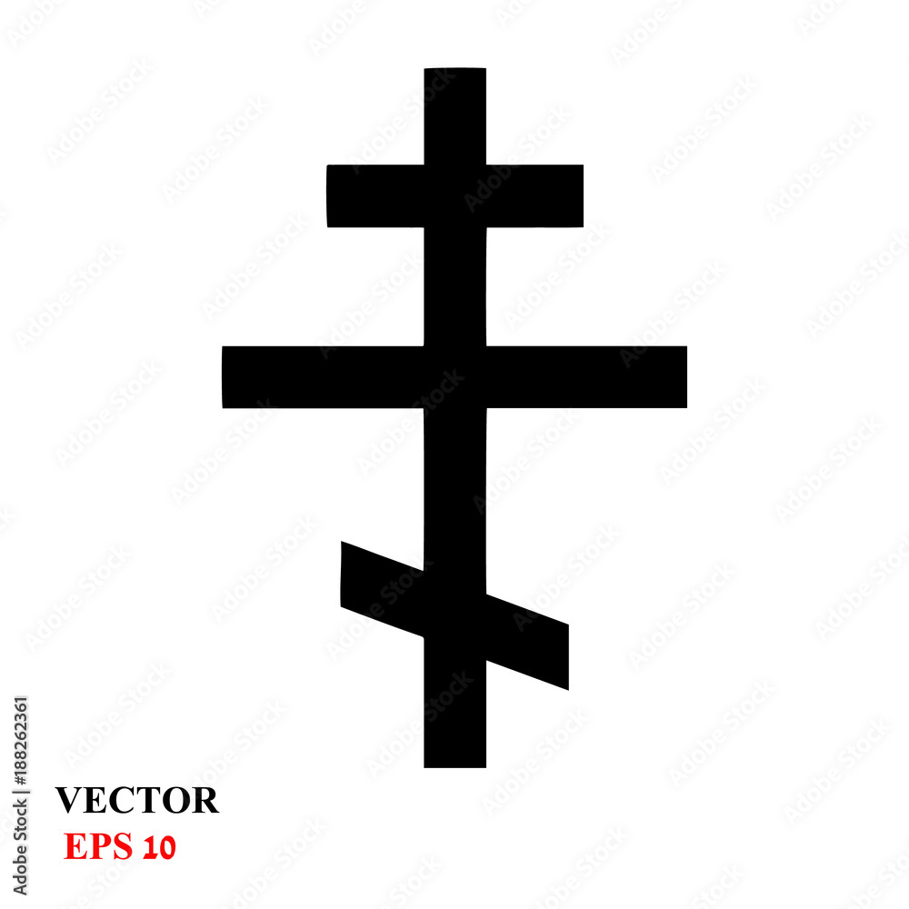 Isolated symIsolated symbol of orthodox cross in black colorbol of orthodox cross in black color