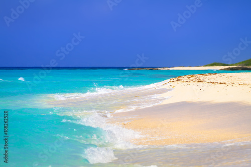 Beach at Caribbean sea in Playa del Carmen, Mexico