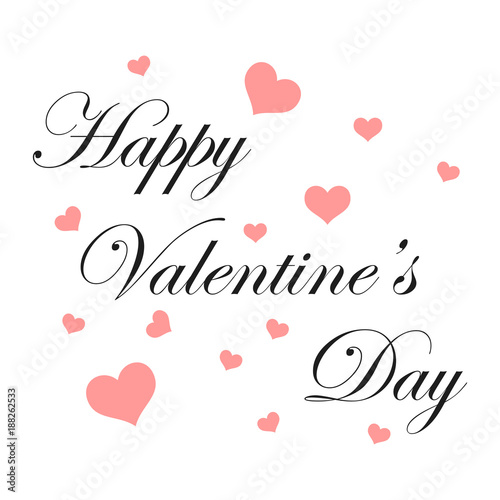 Happy Valentines Day Hand Drawing Lettering design. Vector illustration