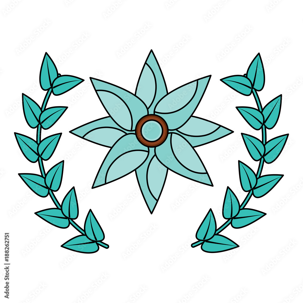 flower wreath floral decoration ornament vector illustration