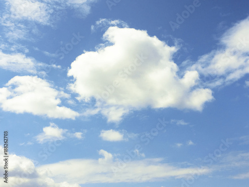 .White clouds and blue sky background