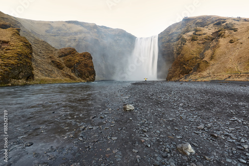 Icelandic landscape of waterfall