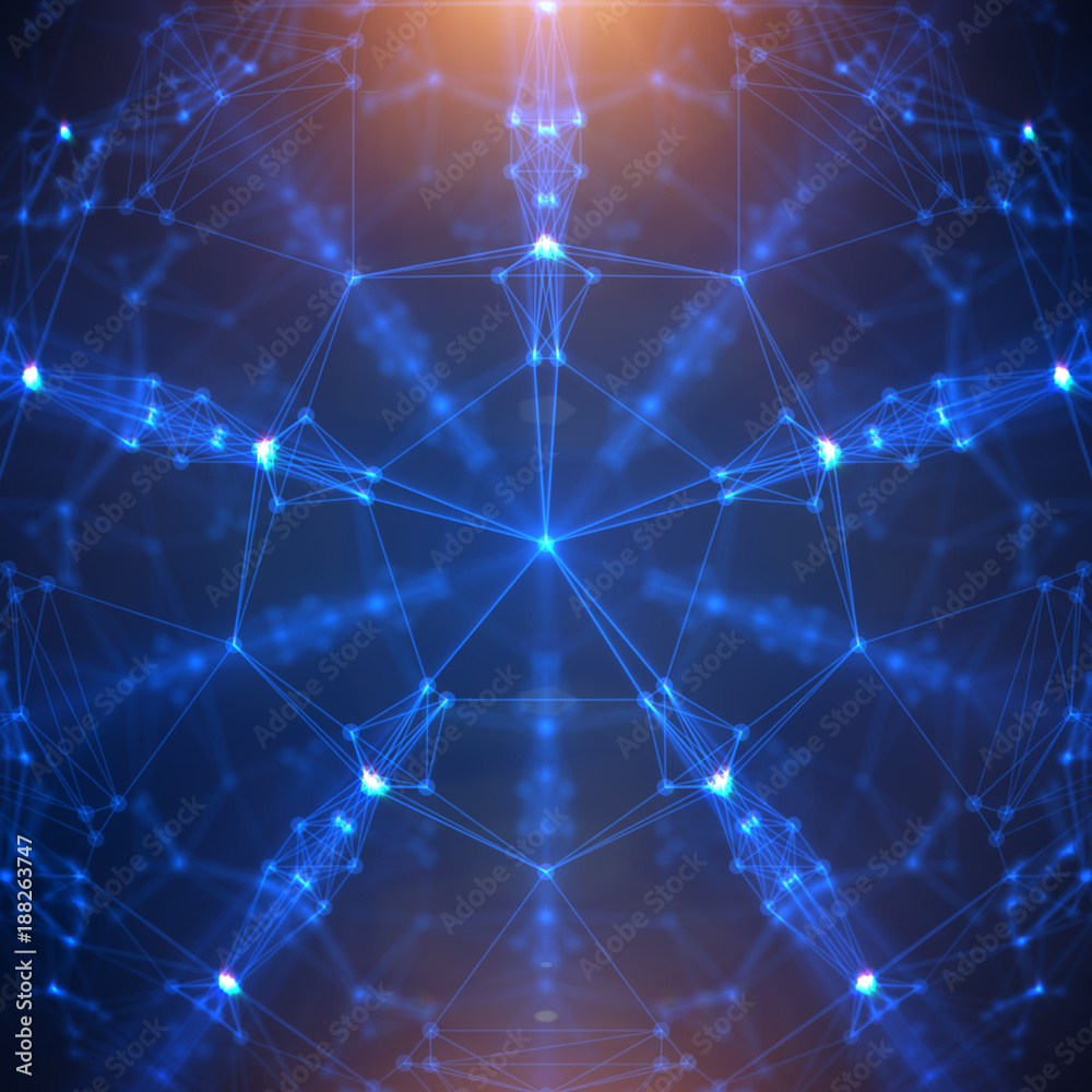 Abstract geometric figure with multiple connections. Abstract geometric figure with multiple connections.