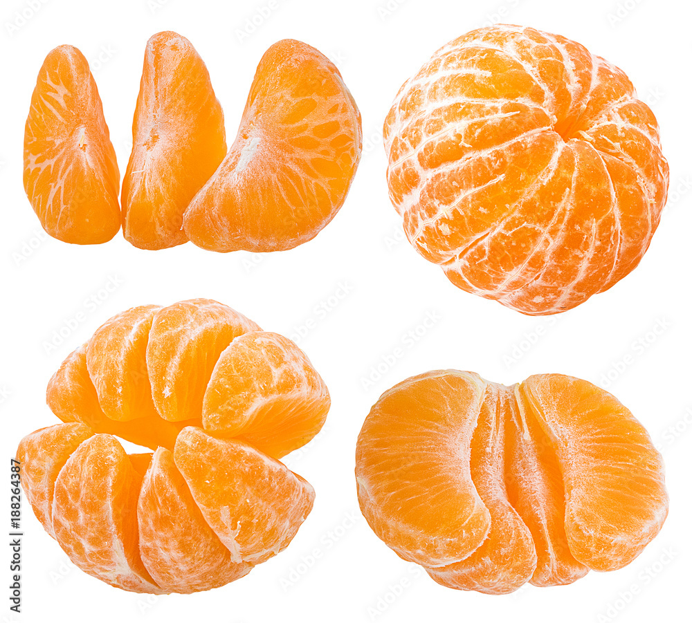 Fresh peeled mandarin orange isolated on white background with clipping path Fresh peeled mandarin orange isolated on white background with clipping path