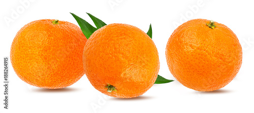 Fresh mandarin orange isolated on white background with clipping path