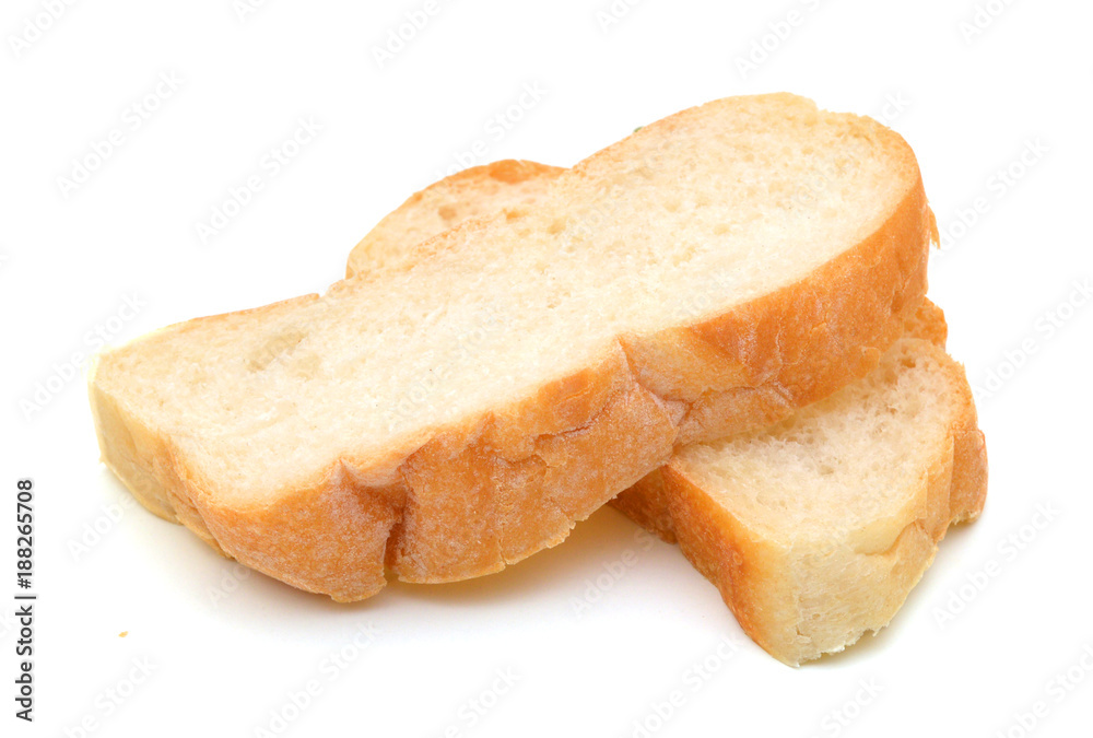 roll bread slices isolated on white background roll bread slices isolated on white background