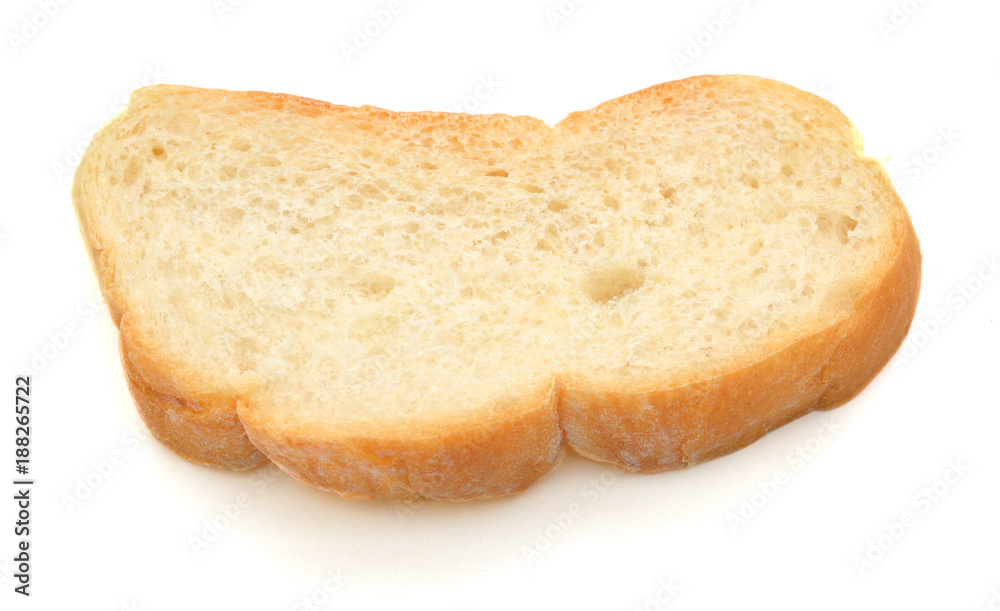 slice roll bread isolated on white background