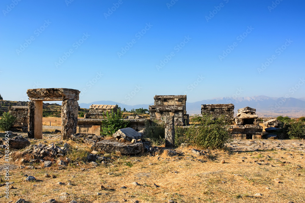 Nekropolis of Hierapolis ancient city view