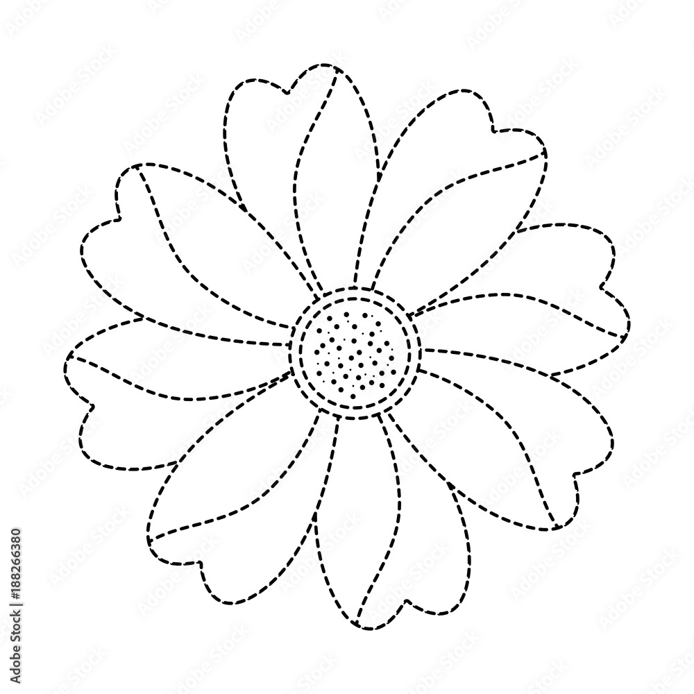 flower topview icon image vector illustration design black dotted line flower topview icon image vector illustration design black dotted line