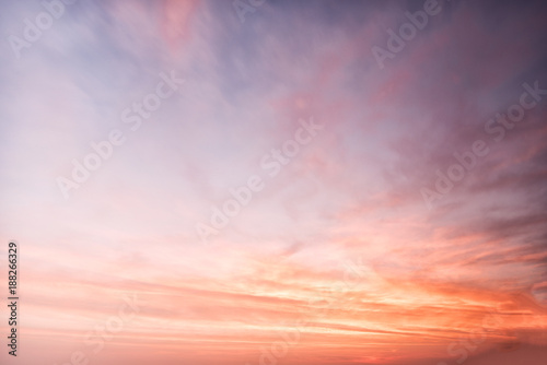 Beautiful cloudy sky. Colorful sky in sunrise time. Fire in the sky © sevdastancheva