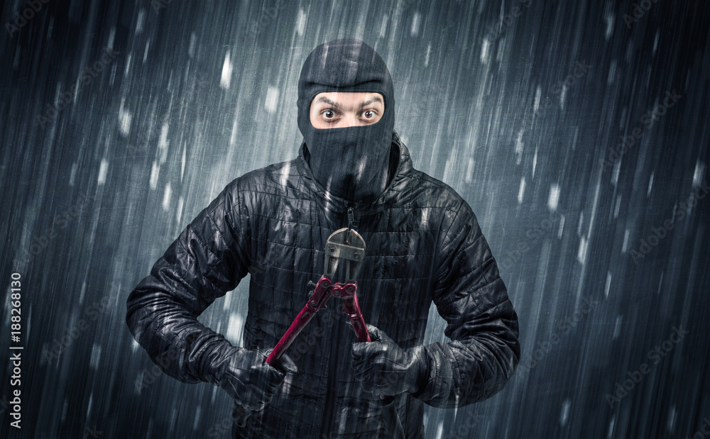 Caught burglar by house camera in action. Caught burglar by house camera in action.