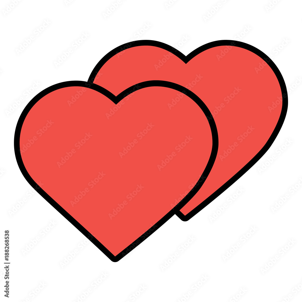 love hearts valentines day symbol vector illustration
