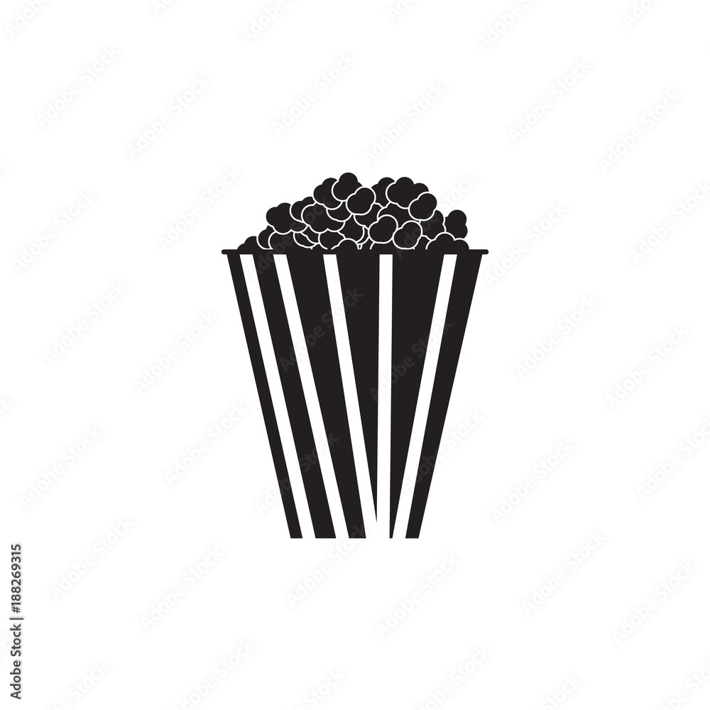 Bowl of popcorn silhouette Bowl of popcorn silhouette
