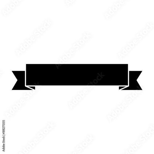 ribbon banner icon image vector illustration design black and white