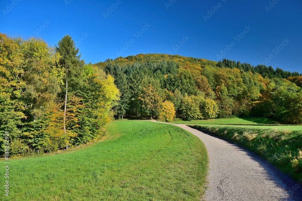 Landschaft zwischen Ursenbach und Oberflockenbach im Odenwald 