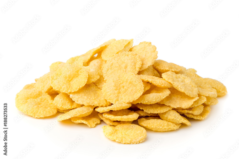 Bunch of corn flakes, closeup.