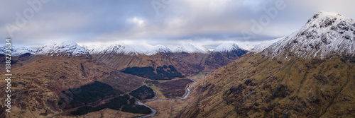 landscape view of scotland and glen etive from an aerial viewpoint