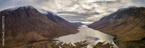 landscape view of scotland and loch etive from an aerial viewpoint