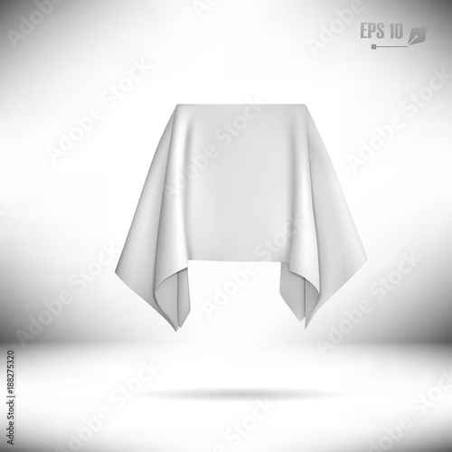 Box covered with white cloth. Vector illustration.