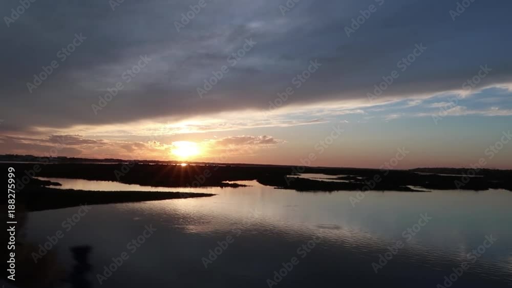 Sunset at Ria Formosa in Algarve Portugal Sunset at Ria Formosa in Algarve Portugal