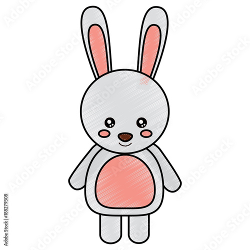 rabbit or bunny cute animal icon image vector illustration design  sketck style photo