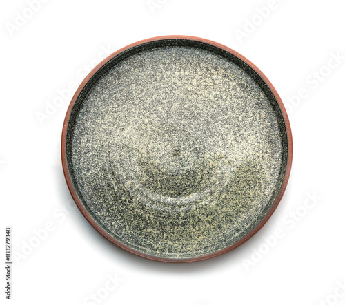 Ceramic plate on white background