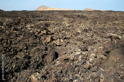 Erkalteter Lavastrom auf Lanzarote, Kanarische Inseln