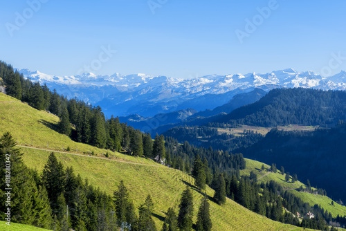 Beautiful view of Swiss alps mountain in Rigi mountain,Switzerland © tonefotografia