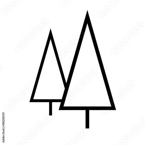 Wald, Bäume - Icon, Symbol, Piktogramm, Bildmarke, grafisches Element - schwarz, weiß - Web, Druck - Vektor