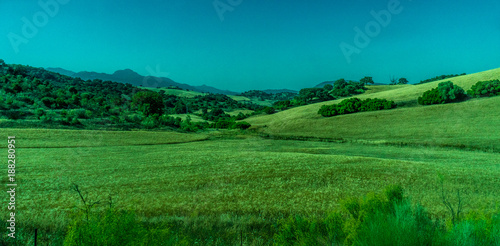 Greenery  Mountains  Farms and Fields on the outskirts of Ronda Spain  Europe