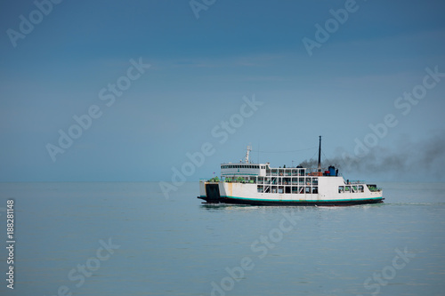 White passenger ferry boat to Samui island, Thailand