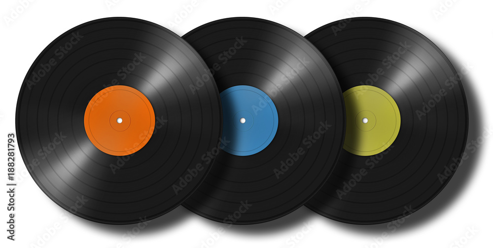 disques vinyles en série de trois vintage Stock Illustration