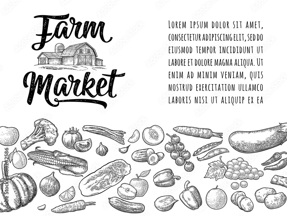 Farm market calligraphic lettering