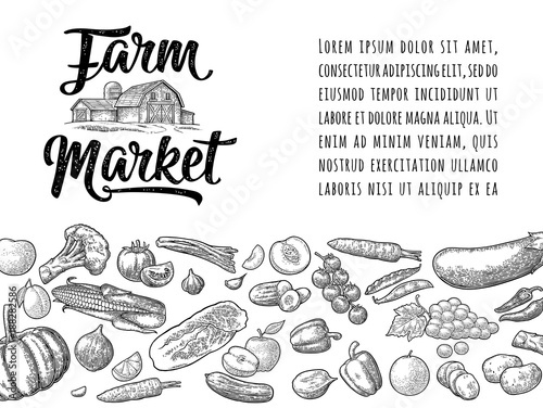 Farm market calligraphic lettering