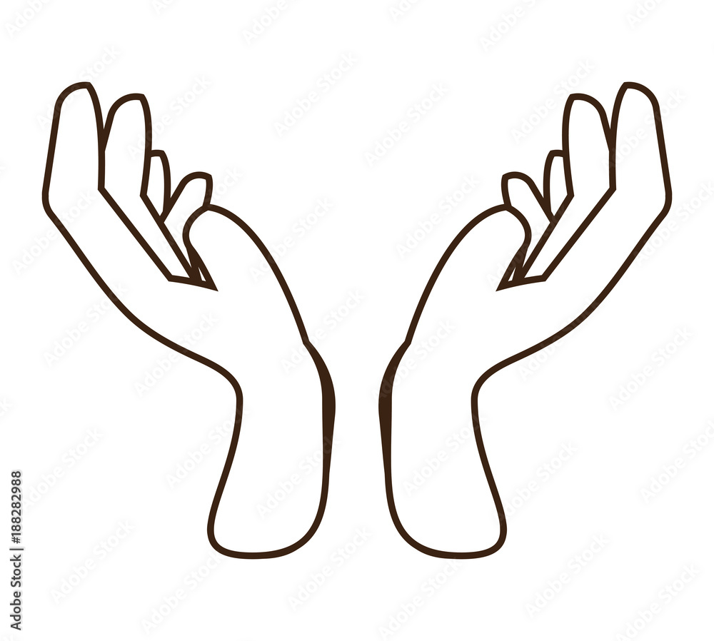 Obraz premium open hands icon