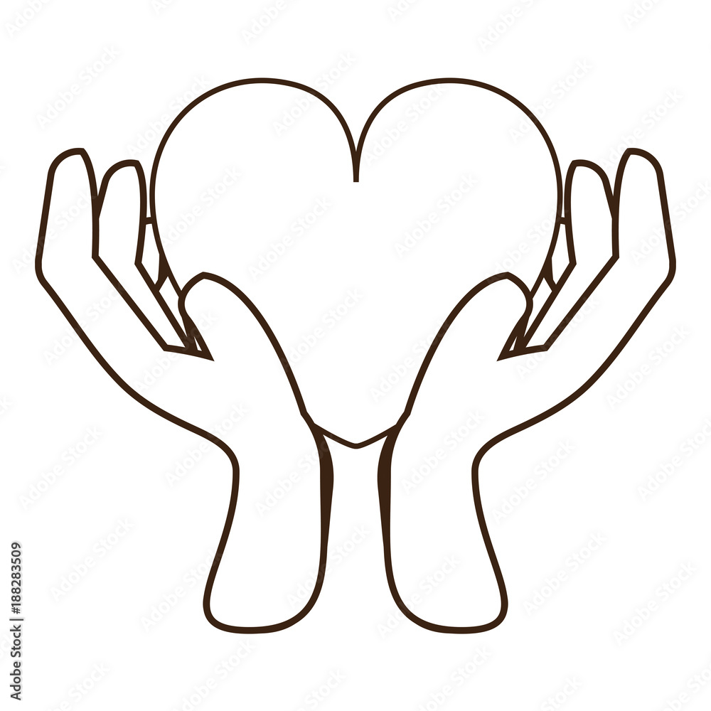 hands with heart icon hands with heart icon