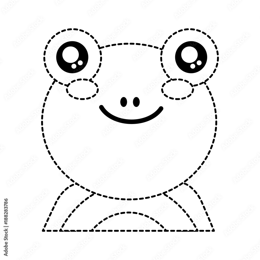 frog cute animal icon image vector illustration design black dotted line frog cute animal icon image vector illustration design black dotted line