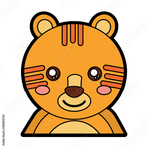 tiger cute animal icon image vector illustration design 