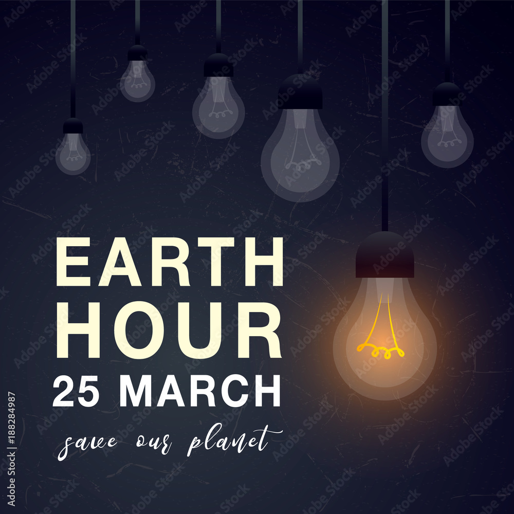 Illustration of Earth hour. 25 march Illustration of Earth hour. 25 march