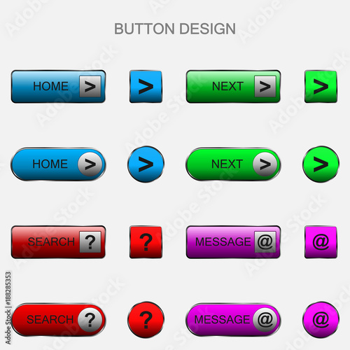 Vector illustration of web elements button set photo