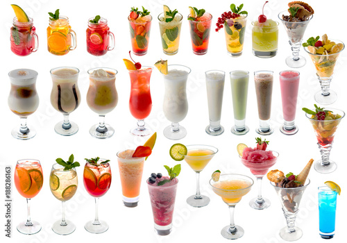 drinks on white background